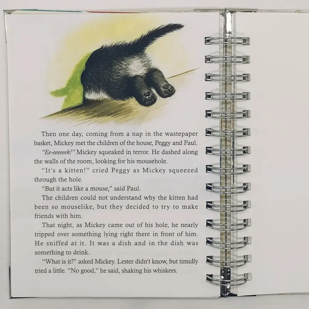 Recycled Spiral Notebook Diary, The Kitten Who Thought, Altered Book Journal